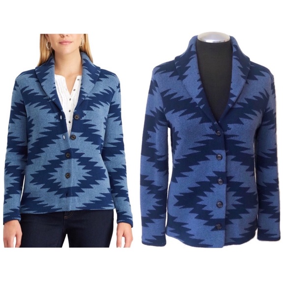 Chaps Tops - Chaps - Southwestern Print Sweater Jacket